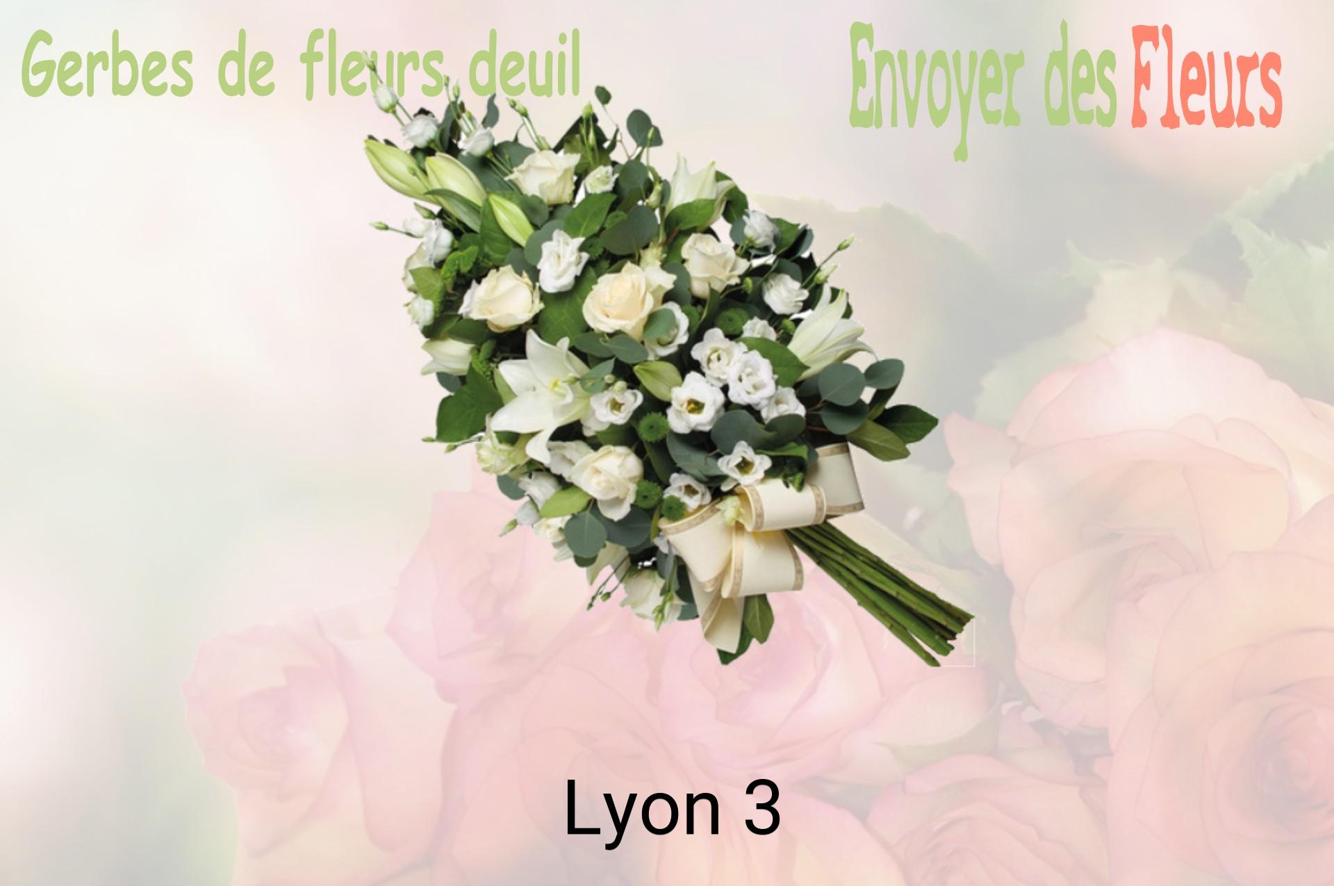 Gerbe de fleurs de deuil livrée à Lyon-3